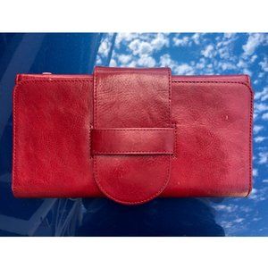 Red Leather Wallet/Clutch